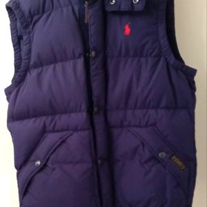 Youth's Polo Ralph Lauren Duck Down Feather Zip Up Vest Small